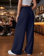 Women Smart High-Rise Easy Wash Pleated Trousers
