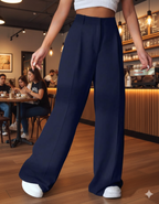 Women Smart High-Rise Easy Wash Pleated Trousers