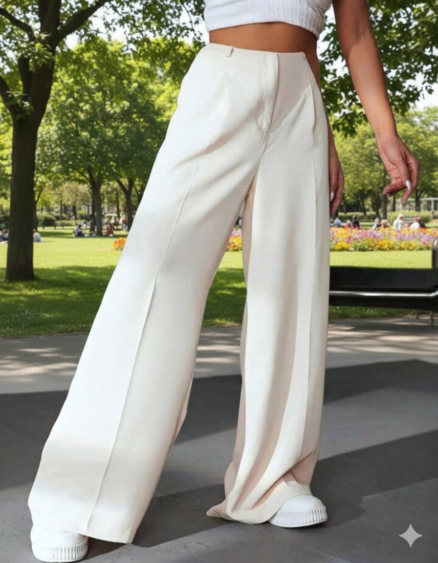 Women Smart High-Rise Easy Wash Pleated Trousers