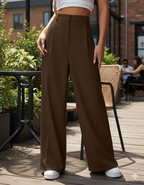 Women Smart High-Rise Easy Wash Pleated Trousers