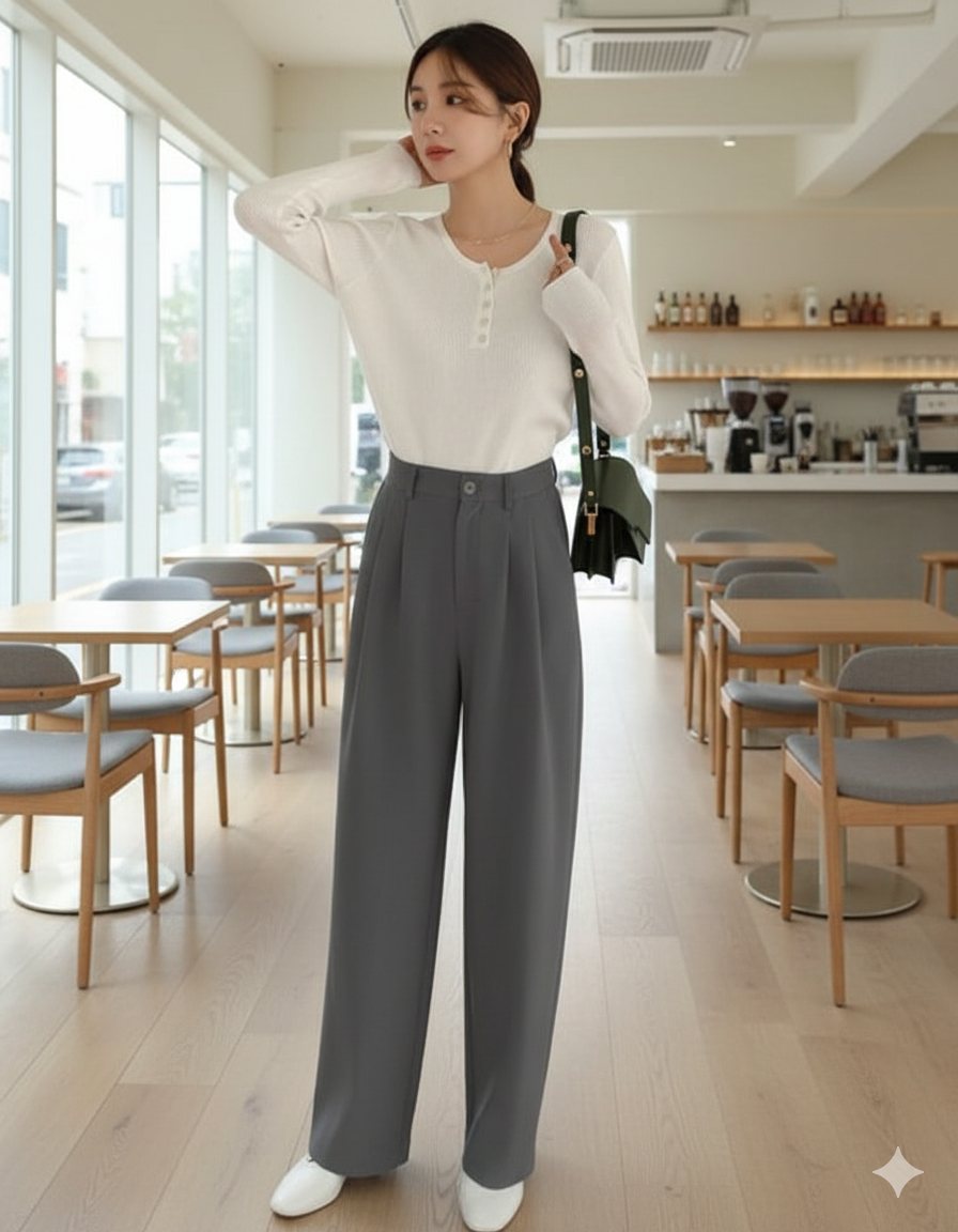 Women Smart High-Rise Easy Wash Pleated Trousers